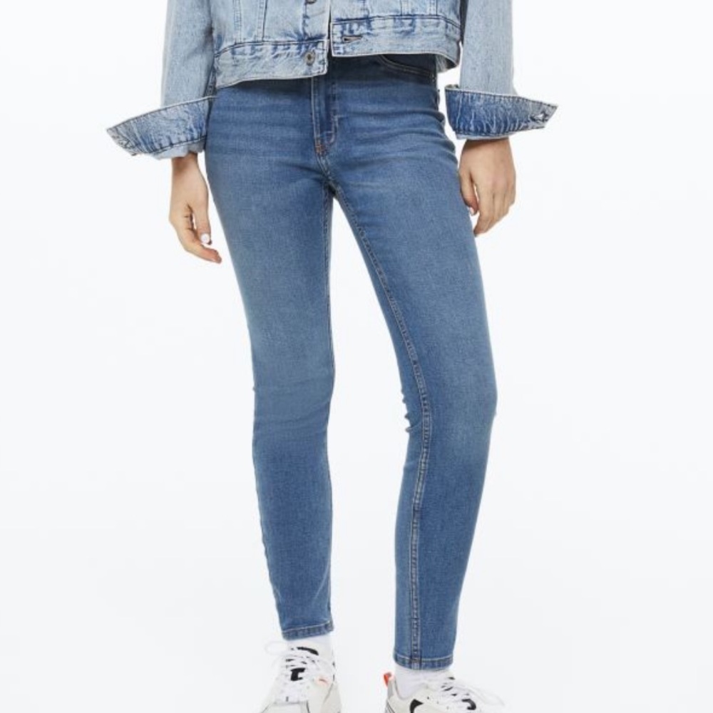Blue High waist skinny jeans
